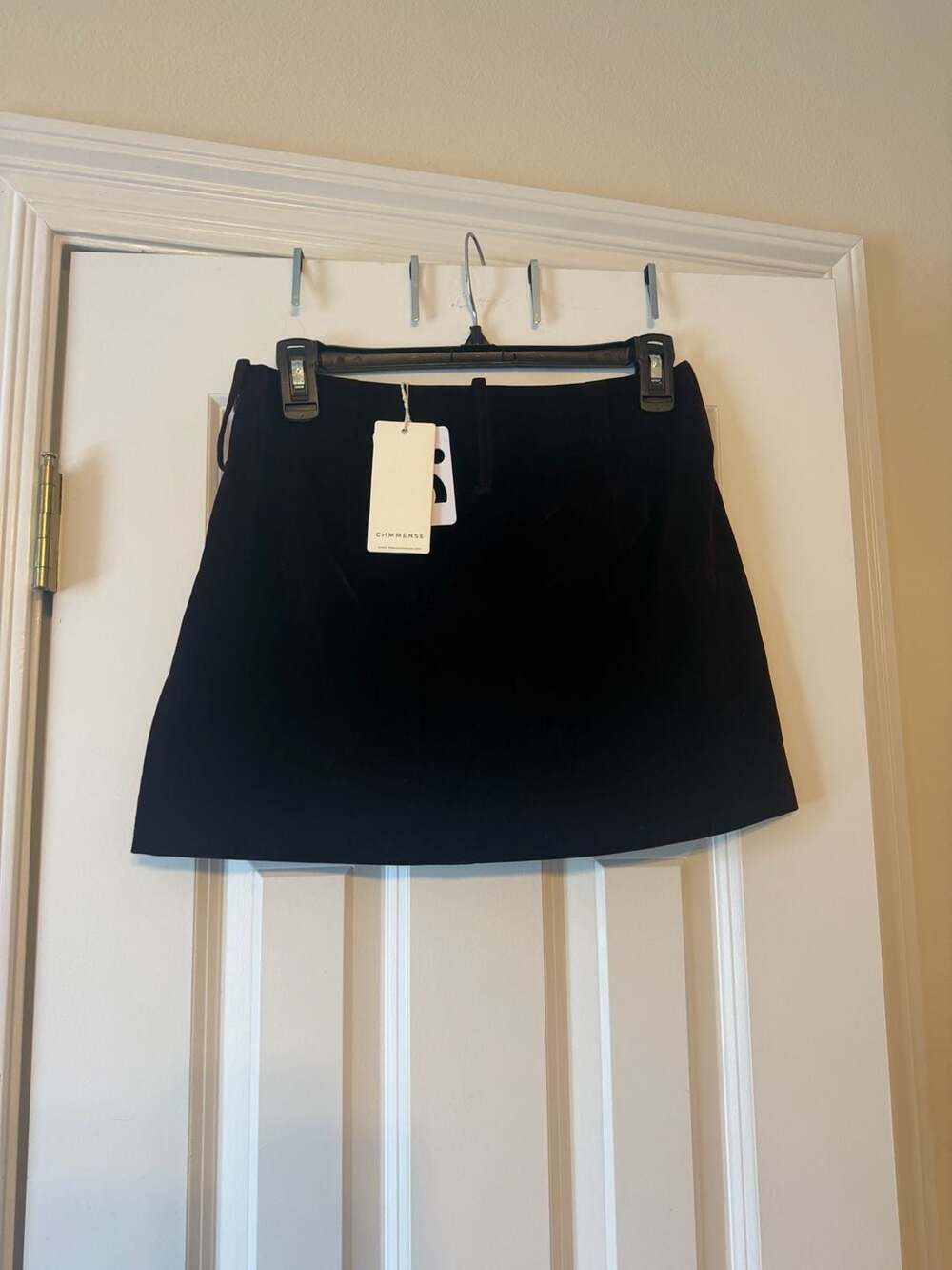Commense Women's Velvet Mini Skort in Burgundy
